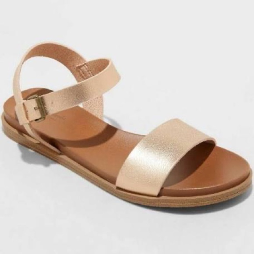 Universal Thread Nyla Ankle Strap Sandals in Rose Gold.  Size 7